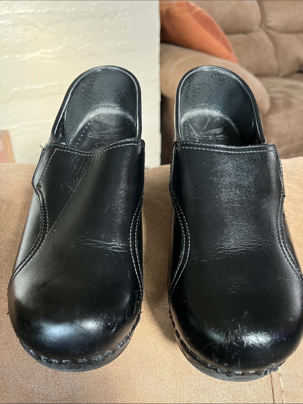 Dansko Classic Black Slip-On Leather Clogs Size 9 (39EU)